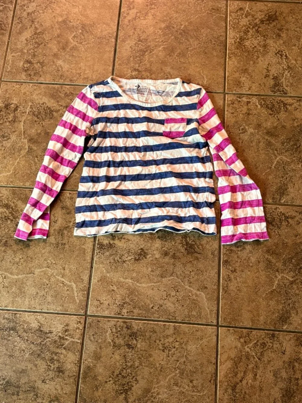 Old Navy Striped Long Sleeve T Shirt With Pocket